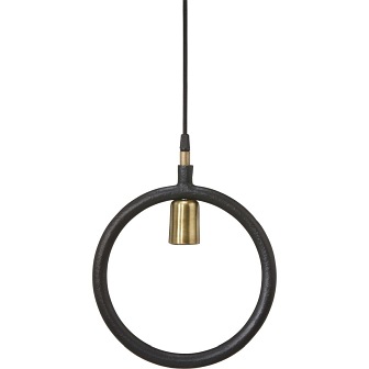 Industrialna lampa wisząca Circle czarny mosiądz